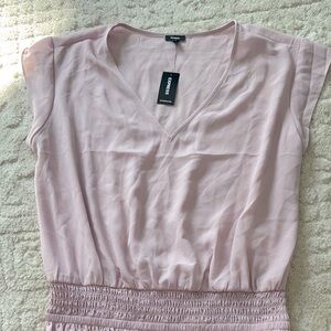 Express Blush V-Neck Blouse